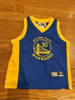 NBA Golden State Warriors Blue and Yellow Kids Jersey - 30